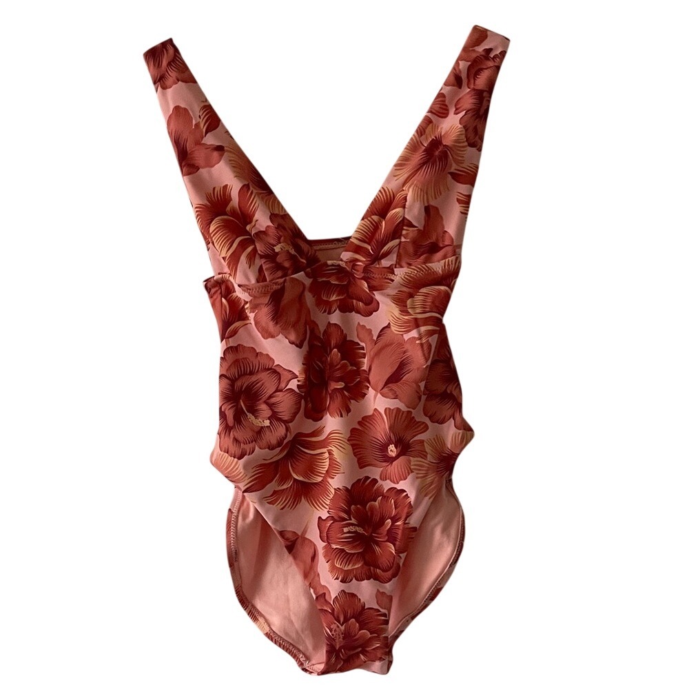 Shade & Shore Floral Women's One Piece Swimsuit Small